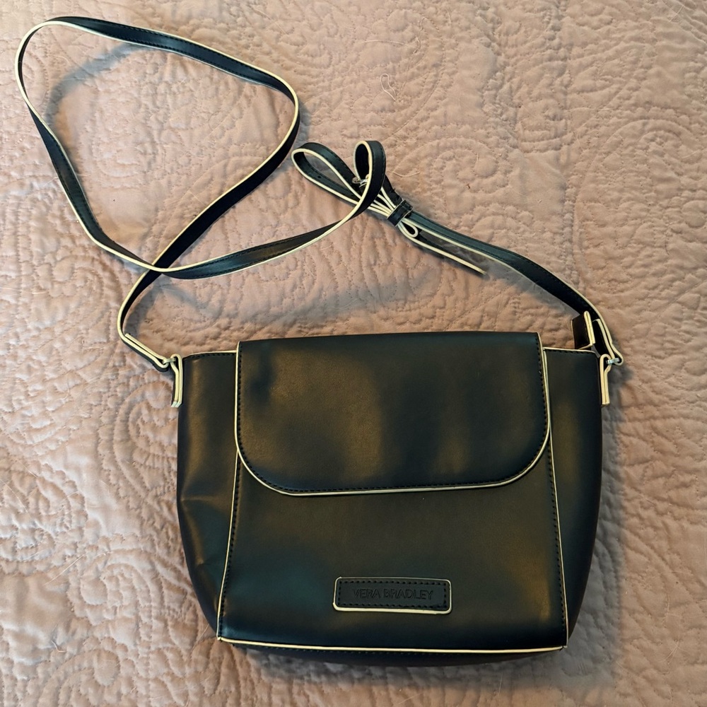 Vera Bradley Deep Blue Crossbody Bag with Adjustable Strap and Matte Finish